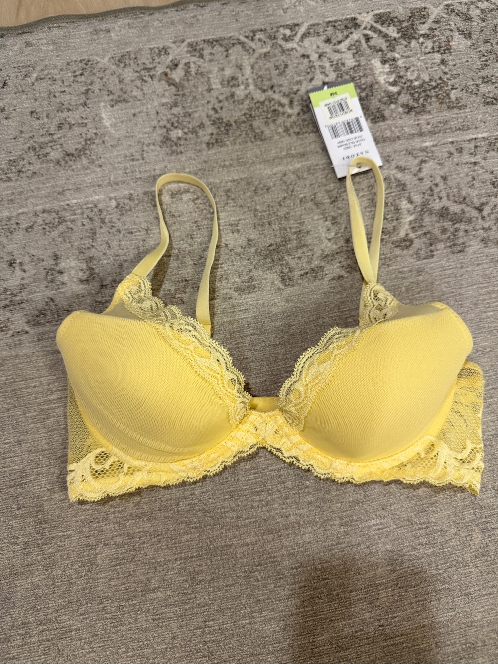 Natori Sunny Yellow Lace Push-Up Bra